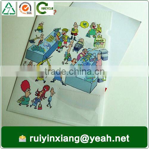 2016 new Plastic Clear A4 PCustom L shape FolderP File Folder for promotional gifts,