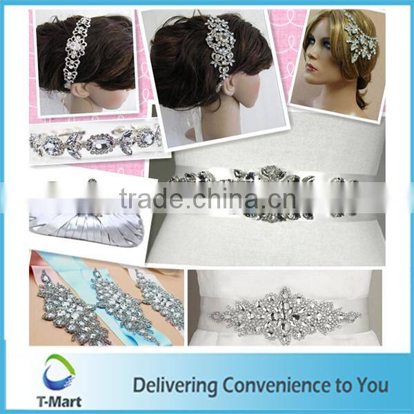 2014 hot sale rhinestone applique for wedding dress