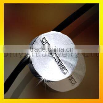 shiny polished like mirror heard shape with shiny cz inlaid titanium or stainless steel pendant