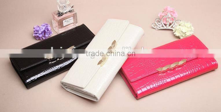 2016 new heart printing lady pu leather wallet