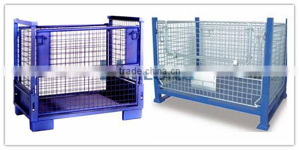 Industrial welded stackable metal pallet size steel container
