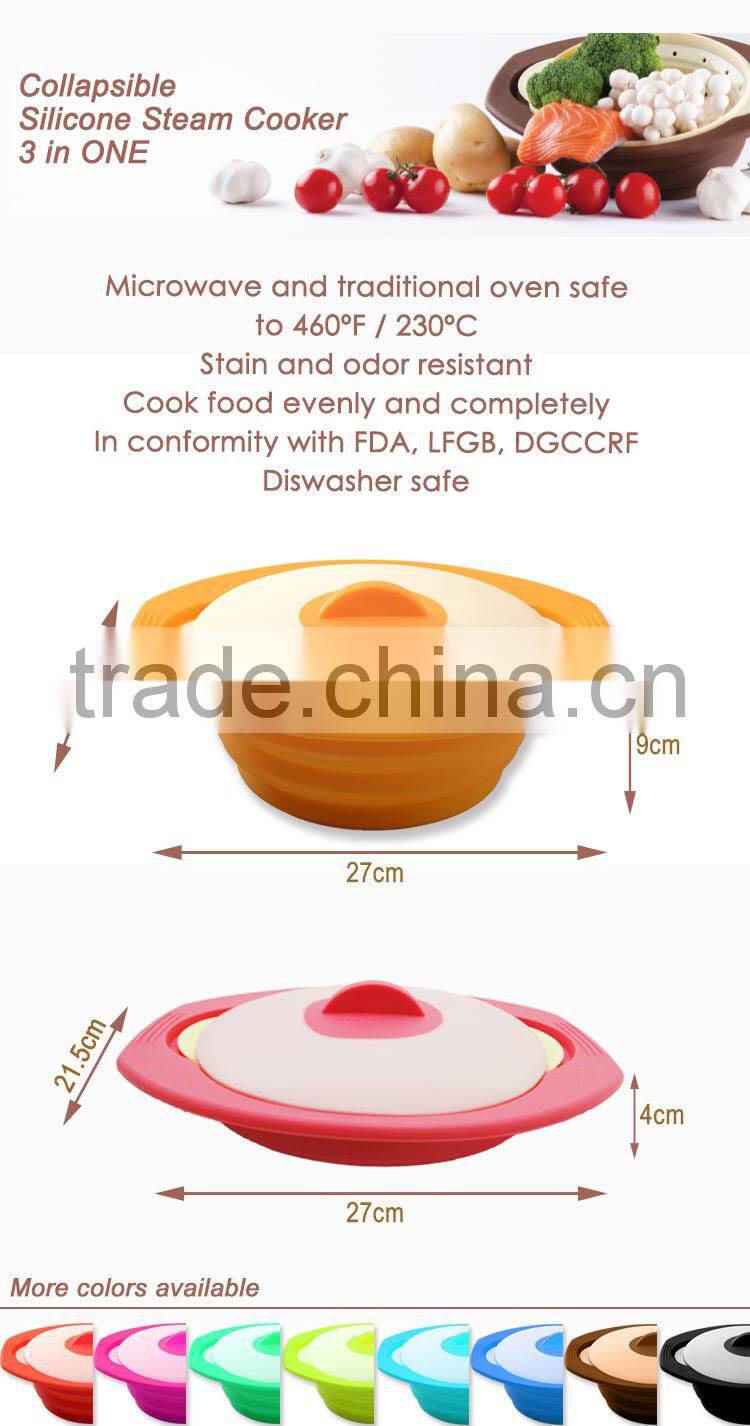 Hot Sale Foldable Silicone Steamer