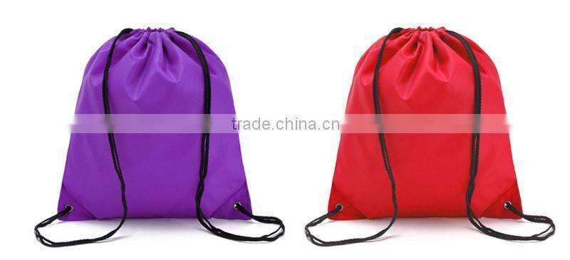 PVC clothing tourist packing bags sports cheap draw string backpack nylon drawstring bag