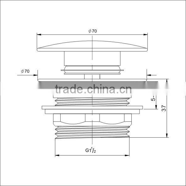 Best Selling Brass waste clic-clac bath drainer no overflow (K242-D)