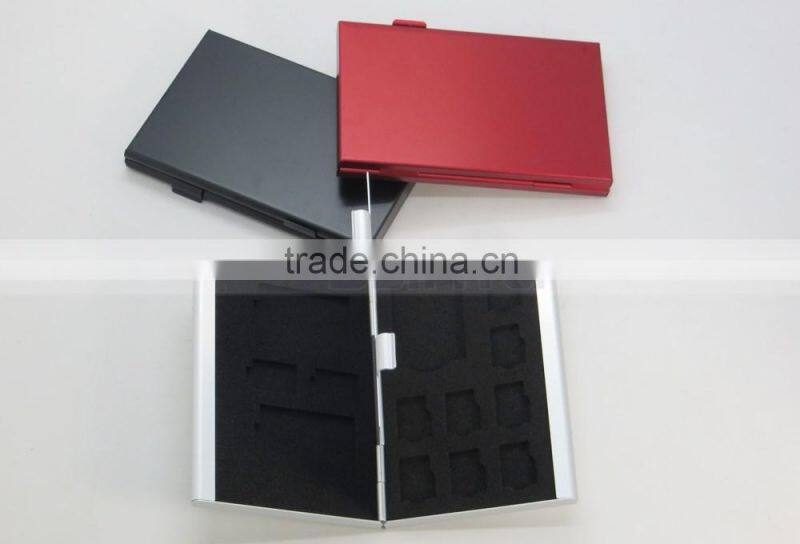 Silver Aluminum Memory Card Case COVER for MicroSD Card SD SDHC CARD 10TF+3SD Card Case