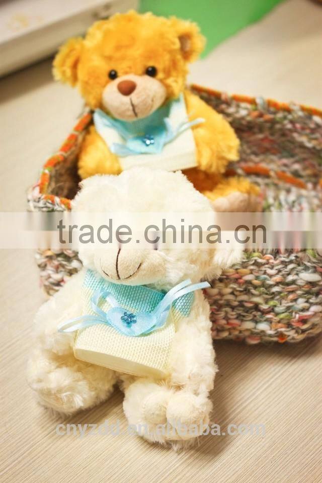 Soft Toy Teddy Bear Holding Basket/Gift Toy Teddy Bear with Sucker /Stuffed ToyWhite and Brown Teddy Bear