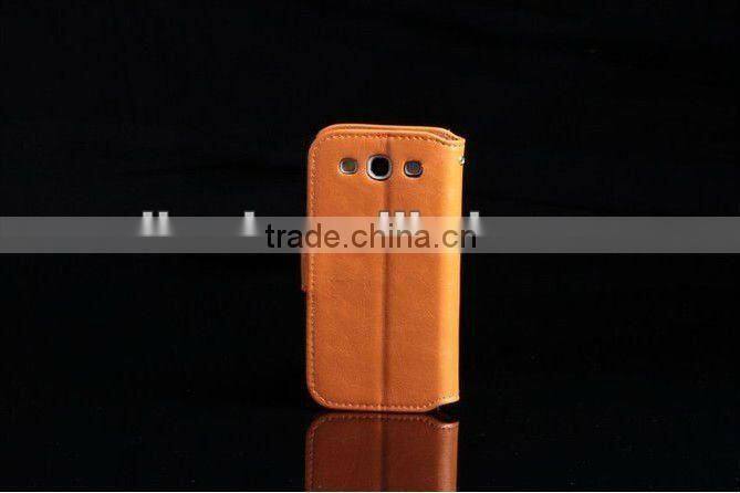 Good Design Nice Outlook Wallet Type Sheepskin Leather Case for Galaxy S3 i9300