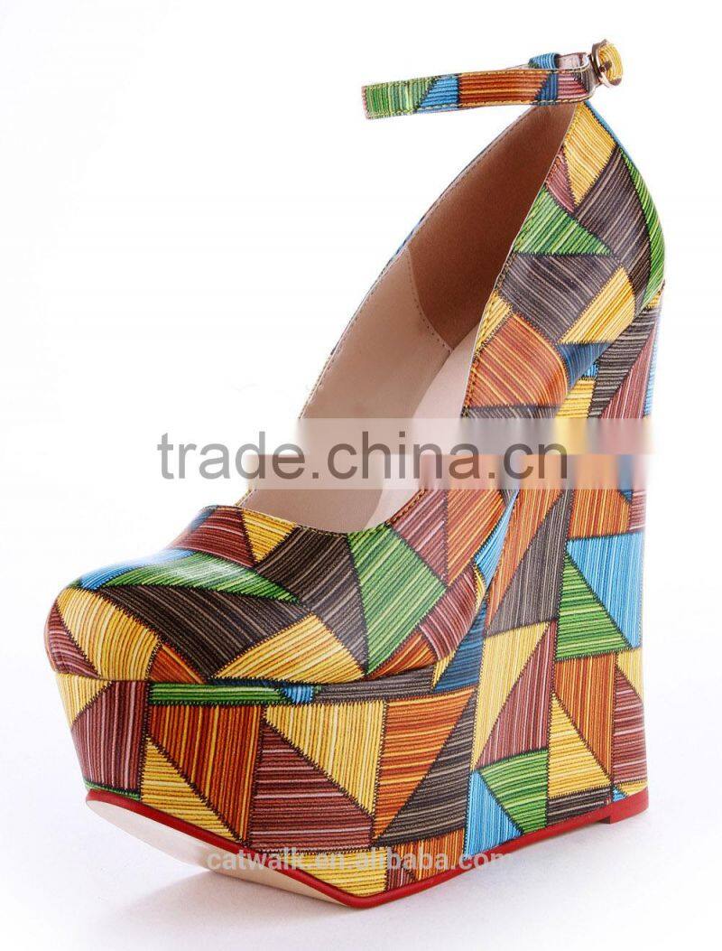 2015 Women shoes Large size Wedge High Heel Platform Shoes Women Sweet Style Shoes Unique Style Shoes
