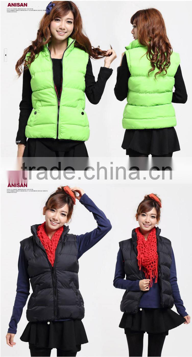 2016 Fahion European Size Sleeveless Cotton Padded Jacket Vest Coat