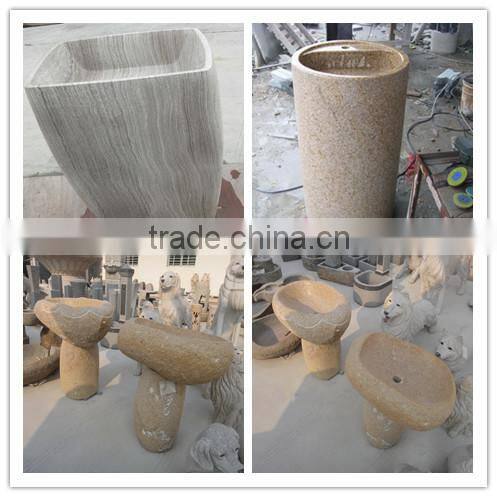 Best price yellow sandstone corner basin