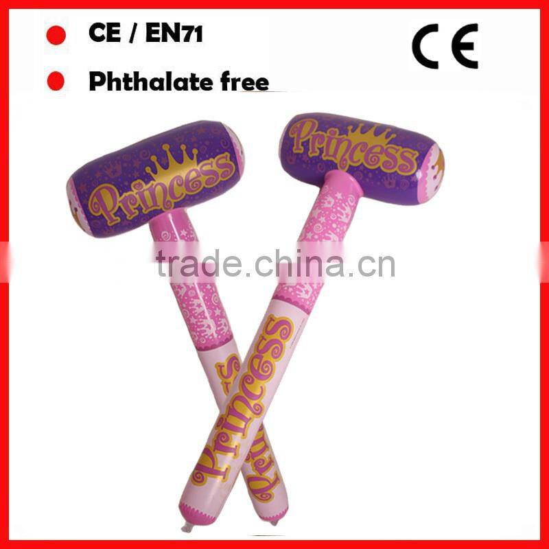 pink color princess inflatable plastic hammers for girls