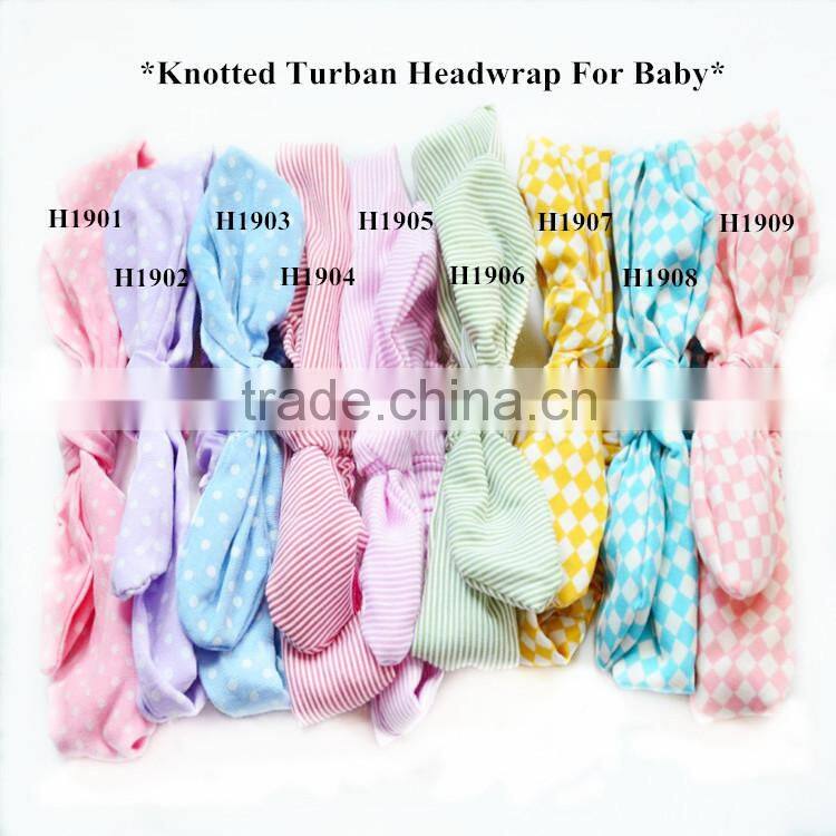 Cotton fabric golden polka-dots bow headbands - foil gold wide elastic knitted headwraps