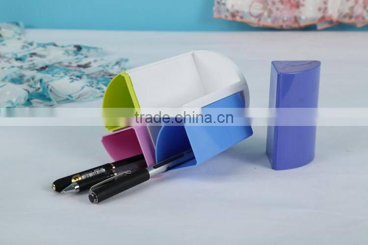 Customized Desktop assemble colored PS plastic pen holder