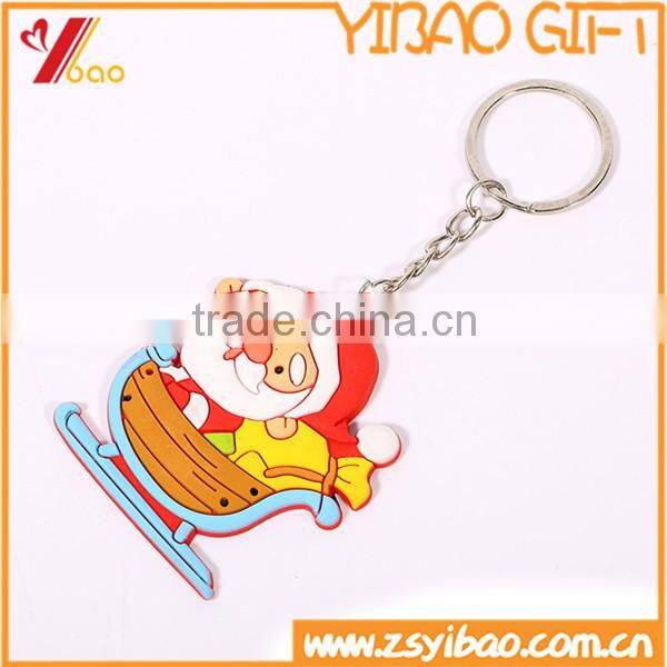 Hot Selling Santa Claus Soft PVC Key Chain, Christmas Keyring