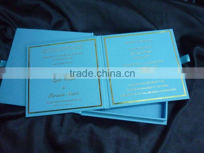 Brown Foil Printed Wedding Invitation Box