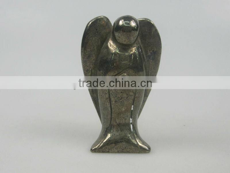Loose gemstone carved angel pyrite angel factory made