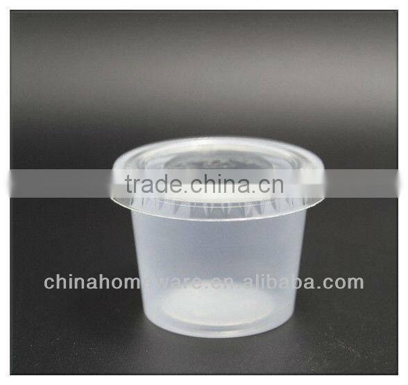 Disposable plastic sauce cup and lid (FDA certificate)