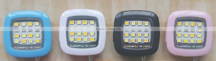 Fos ios and android Universal Mini 16 LED Camera Flash Selfie Fill Light Selfie Night Photo