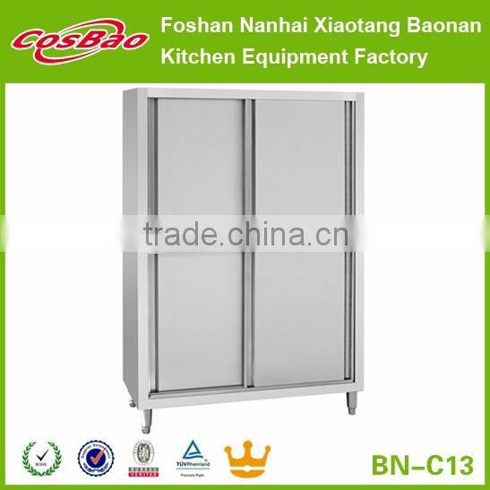 Commercial Stainless Steel Kitchen Cabinet With Sliding Doors And Backsplash BN-C01