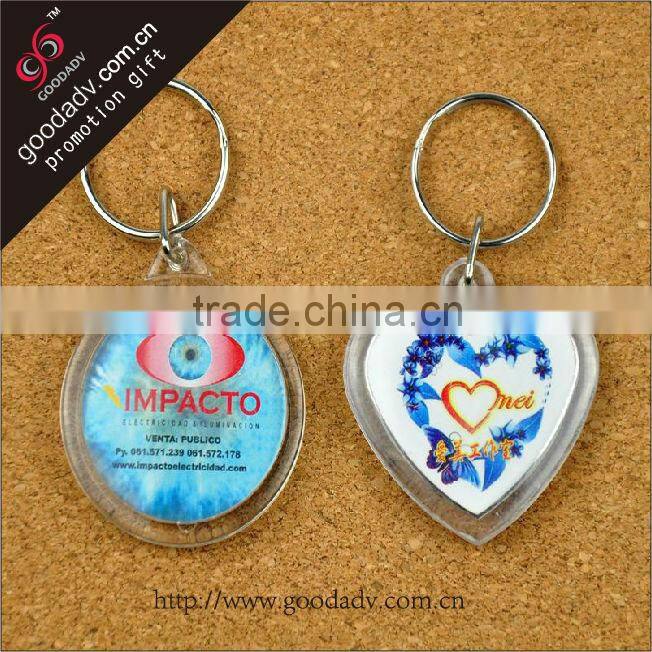 Business gift items cheap heart acrylic keychains