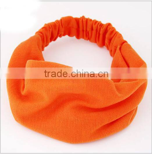 Pure color cotton headband Sports yoga absorb sweat hair band