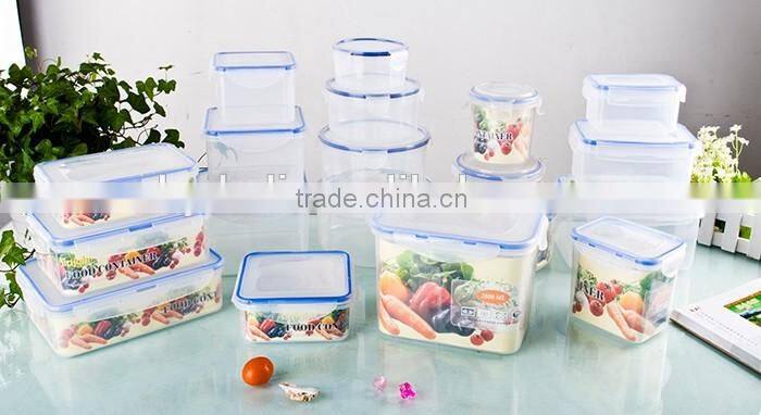 3pcs plastic kitchen plastic food storage container set