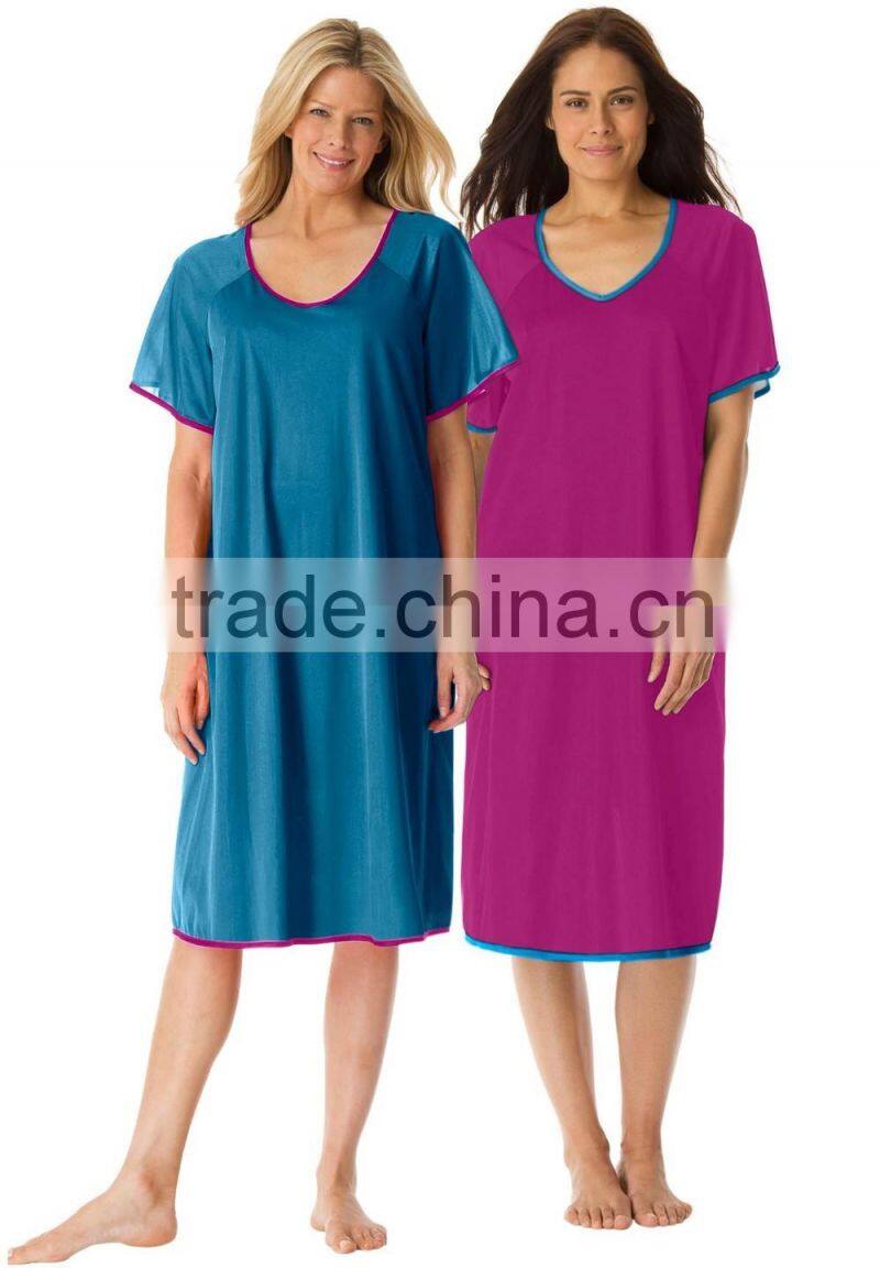 Cheap Women's Plus Size Nightshirt 100%Silk Sleeping Wear