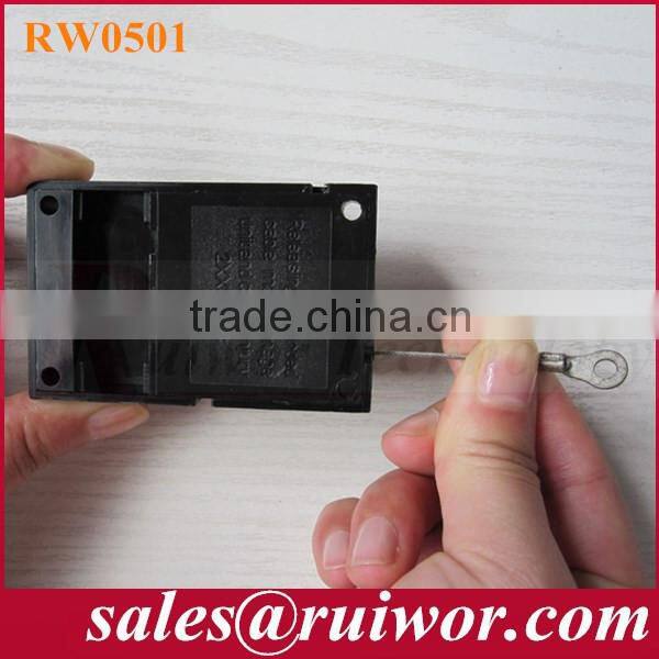 RuiWor RW0501 Cuboid Retracted Anti Theft Display Cord with Ring Terminal Cable End Install by 3M Adhesive Tape or Screw