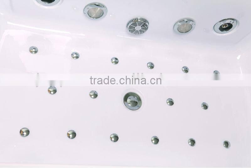 2015 Luxury Rectangle Air Bubble LED Sitting Bathtub