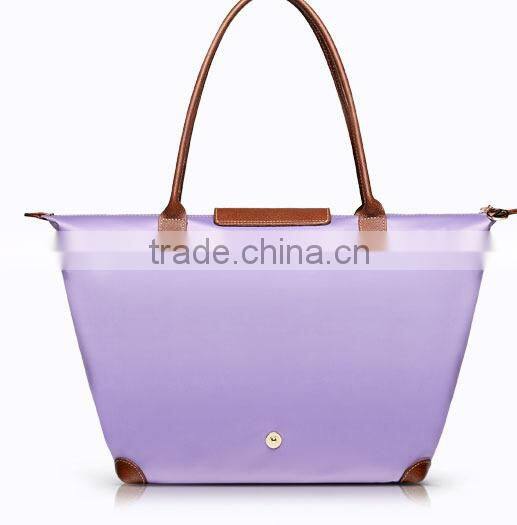 fashionable nylon foldable college student shoulder bag hand bag