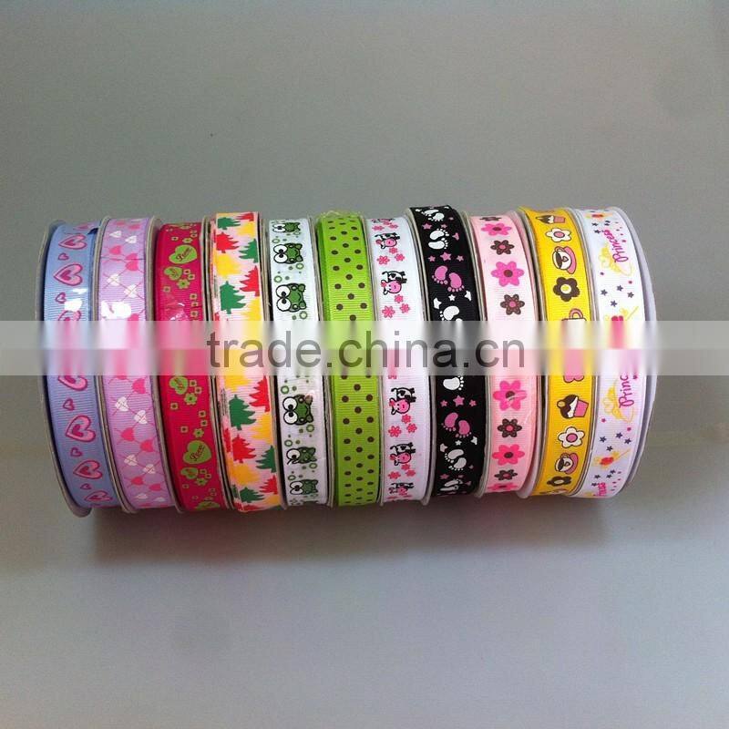 Supply16mm 5/8inch pink/ purple /organge floral printed ribbon printing decorative for handmade hair bows craft card making