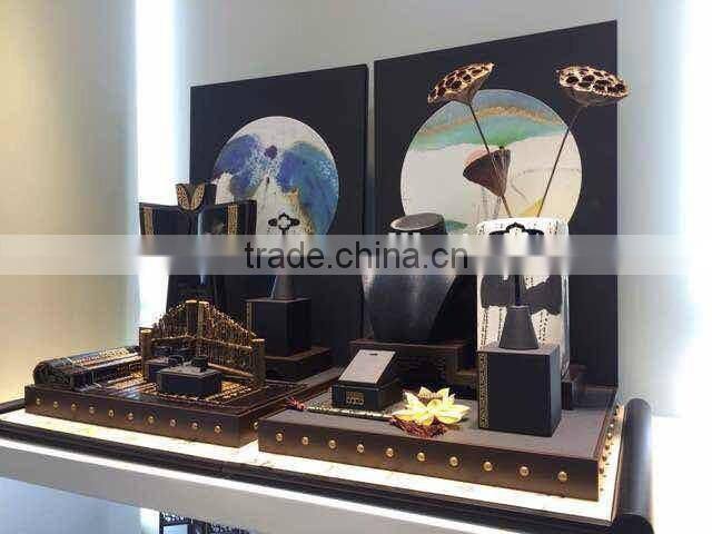 2015 newest modern wooden jewelry counter display stands
