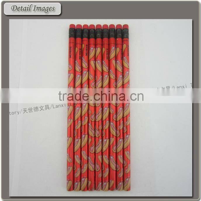 7 Inches School Wood Pencil With Red Eraser