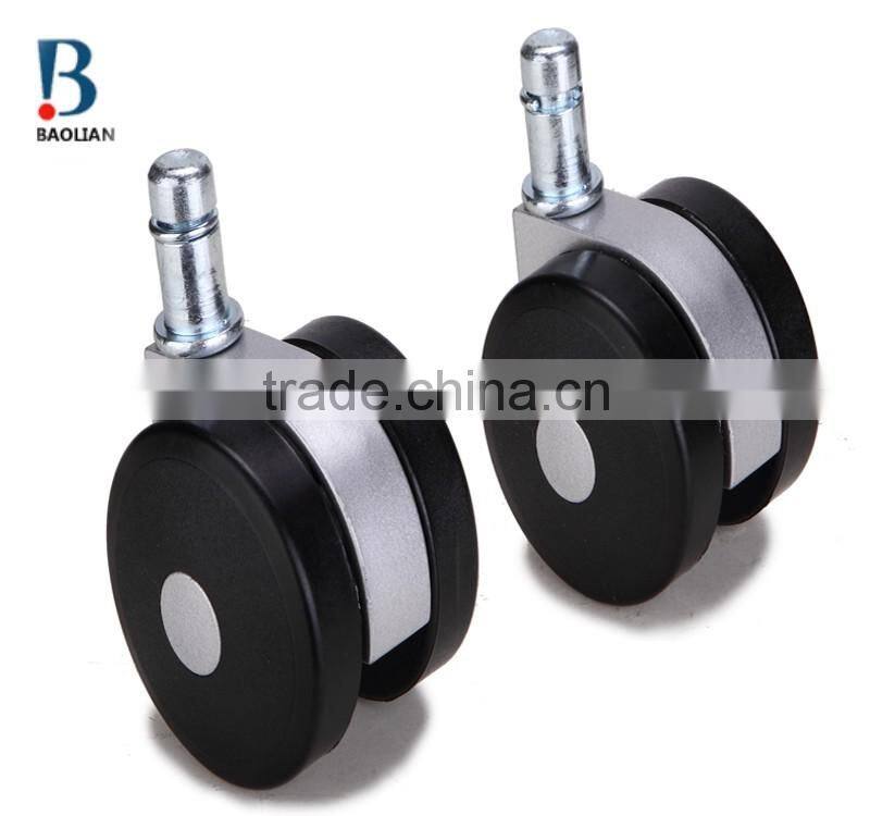 2016sales non-noise 2 "black nylon rivet plastic furniture caster wheels with ring stem