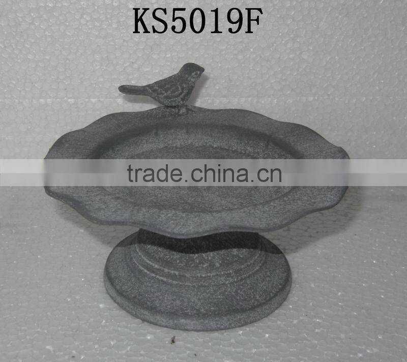 Vintage style antique metal plate bird feeder