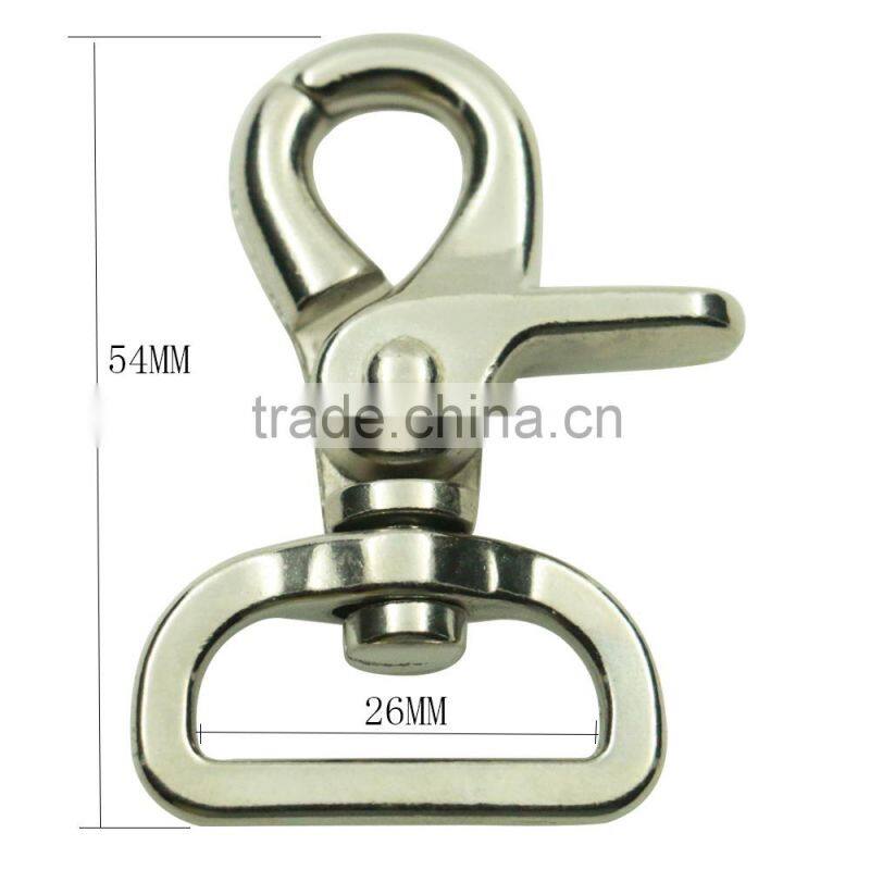 High quality eco-friendly 25mm zinc alloy metal d ring snap hook for bag belt