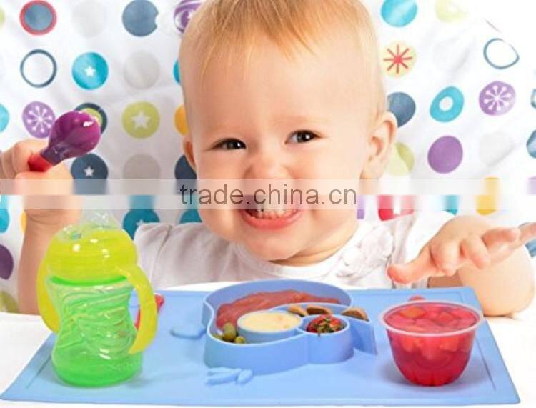 BPA Free Wholesale Non-slip Silicone Placemat for Kids