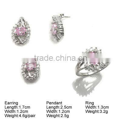 K350S 925 Silver Earring and Pendant ring Jewelry Set Cheap Silver Jewelry