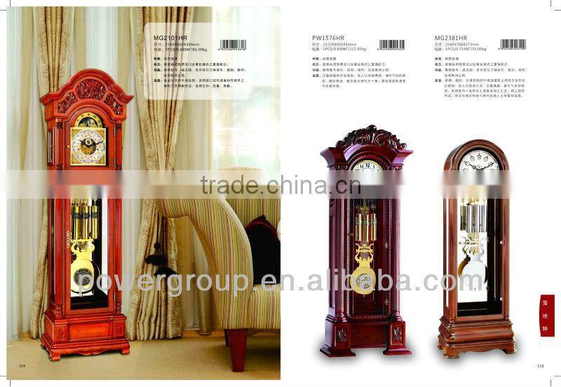 Traditional arts grandfather clock Solid wood Strikes every half and hour German made Hermle movement MG2106BP