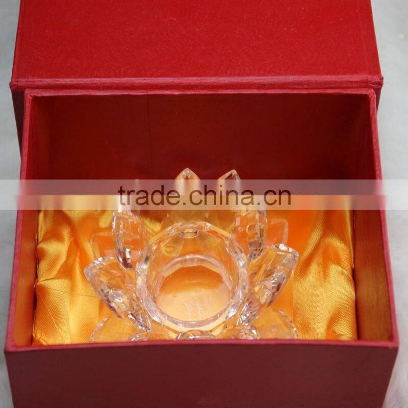 Factory directly sale wholesale price Yiwu hot seller 100mm transparent color crystal lotus for gift