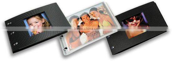 4*6,Mini-color inkjet DIY photo album(Black Grain Line Cover-Antraite)
