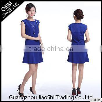 OEM supply western dress designs sleeveless printed ladies dress