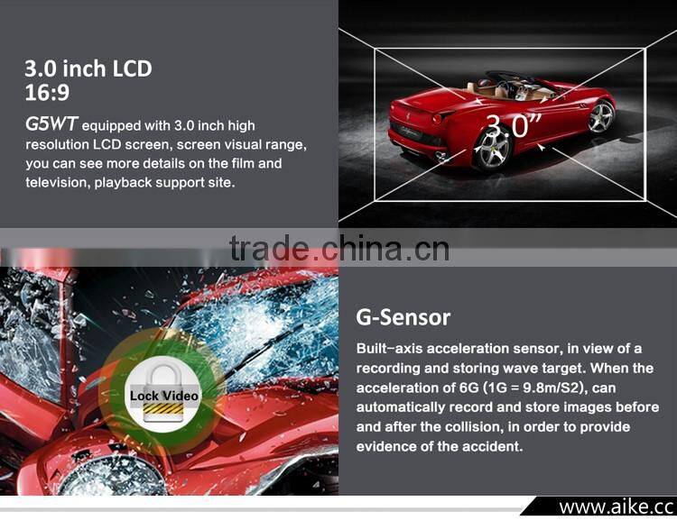 2016 Newest G5WT 3.0"LCD Car Dvr Motion Detection+Night Vision+G-Sensor Car Camera Record 170 Degree Car Dash Cam