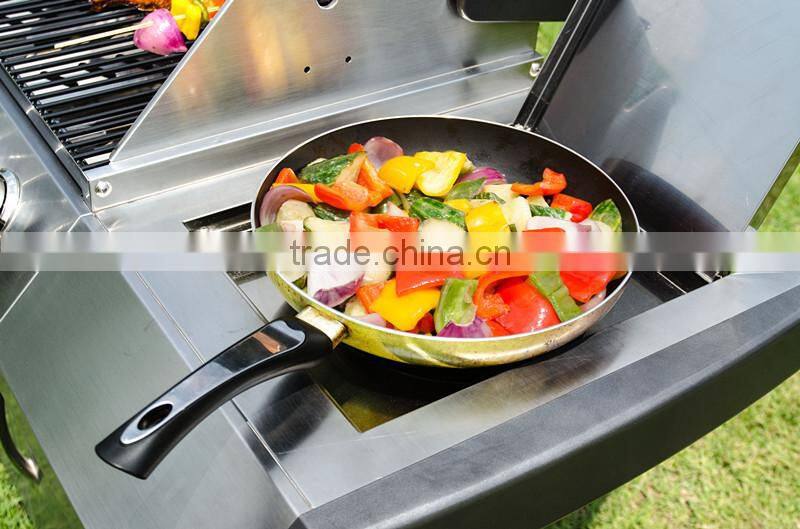 Simple two burner grill with side table