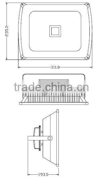 80LM/W 50w AC85V-265V 50 watt led flood light for Tunnel, Highway toll stations, gas stations
