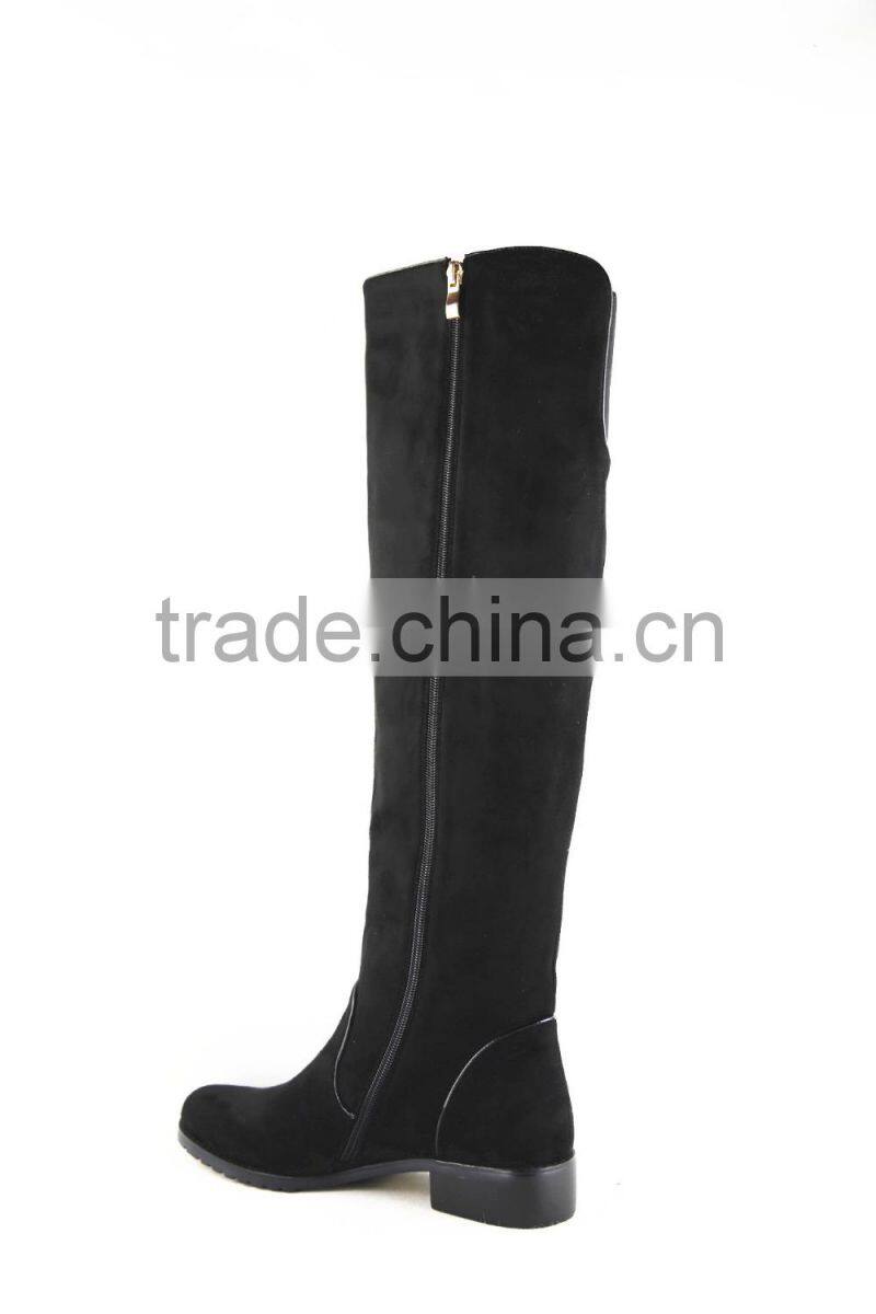 OLZ31 2015 new supplied round toe boots winter flat platform shoes fashion winter knee high flat boots