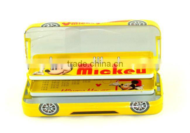 Best quality car shape pencil tin box with hinge