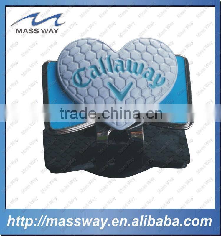 custom 3D pink enamel metal magnetic golf ball marker