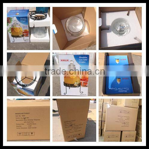 450ml Glass beverage dispenser with handle and metal lid