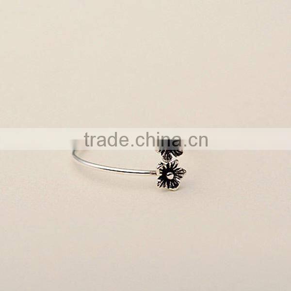 girl flower design antique jewerly 925 titanium silver